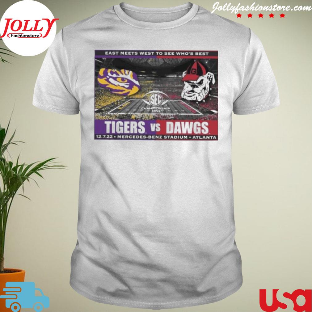 Lsu tigers vs Georgia Bulldogs sec championship 2022 east meets west to see who's best T-shirt