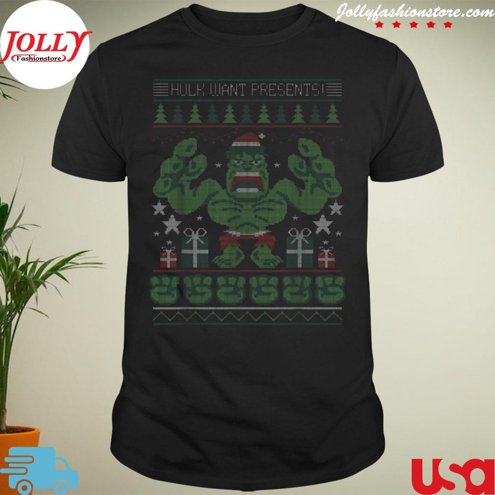 Marvel Hulk wants presents holiday shirt
