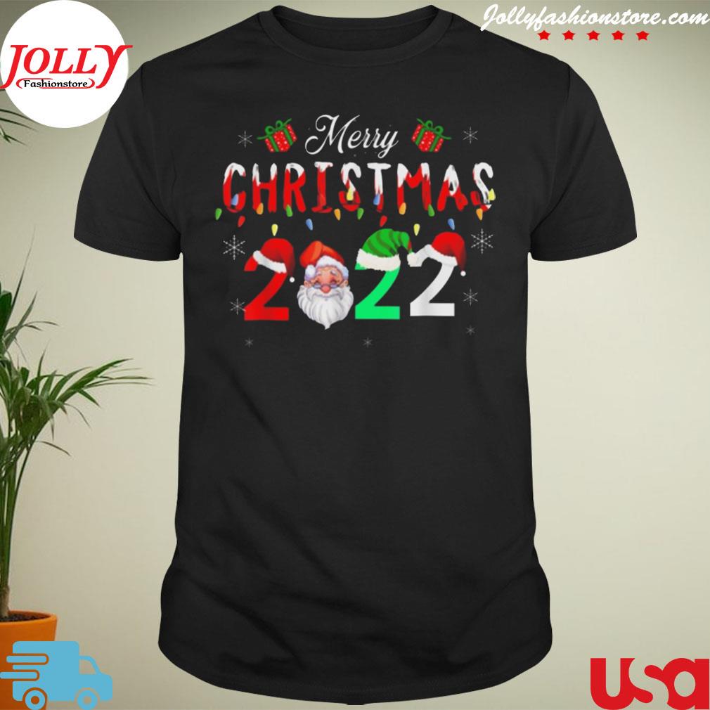 Merry Christmas 2022 santa hat for family matching shirt