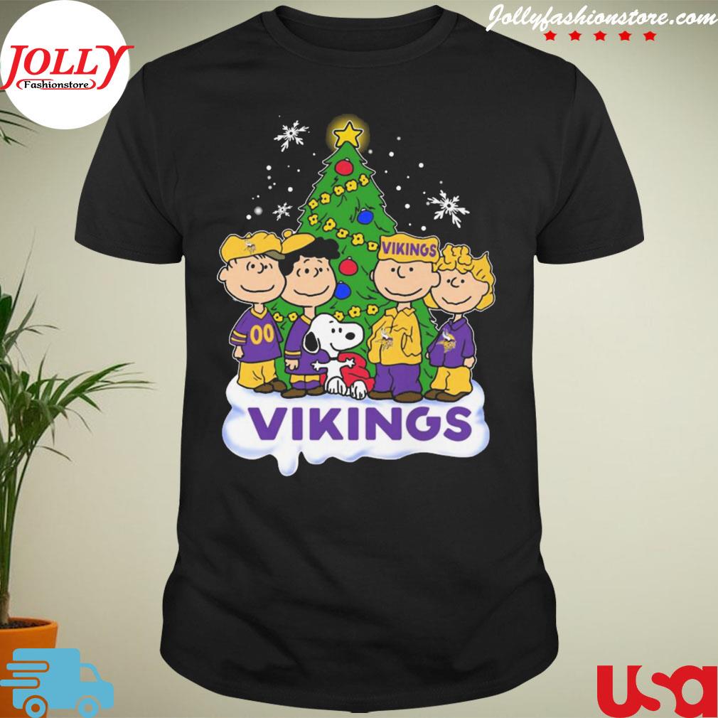 Peanuts Snoopy Minnesota vikings tree merry Christmas shirt