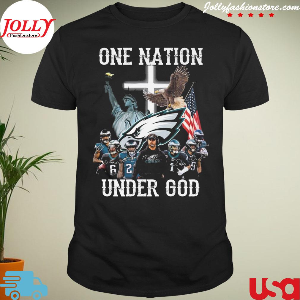 Philadelphia eagles one nation under god American flag signature T-shirt