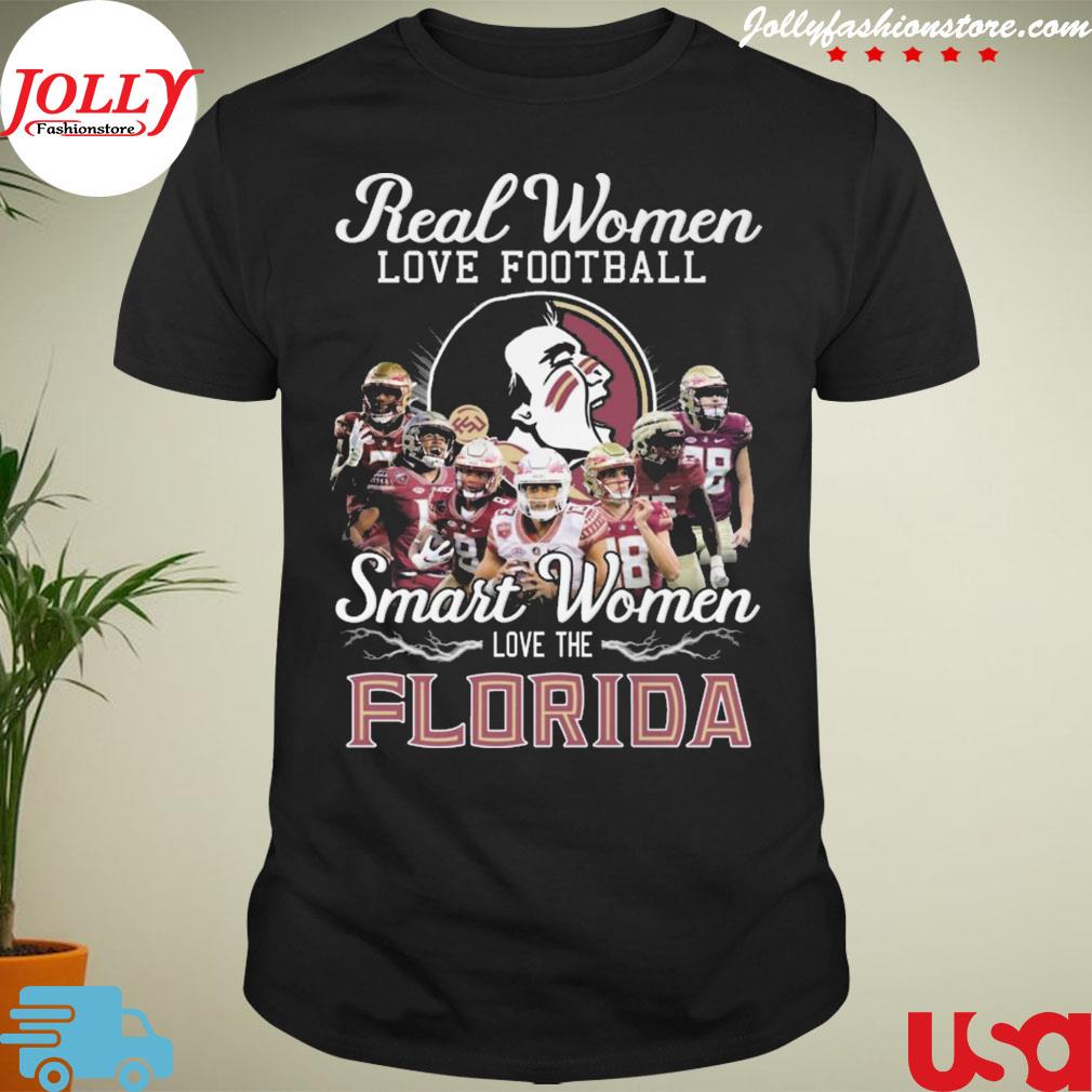 Real women love Football smart women love the Florida state university reveals new signatures T-shirt