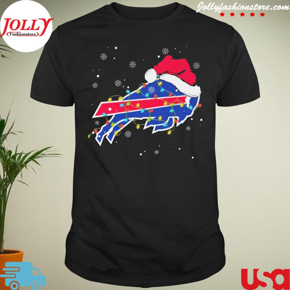 Santa Buffalo Bills merry Christmas logo lights shirt