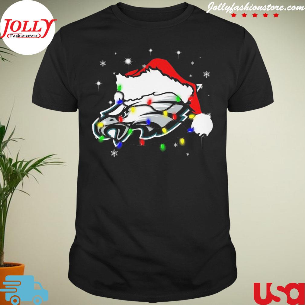 Santa philadelphia eagles lights merry Christmas shirt