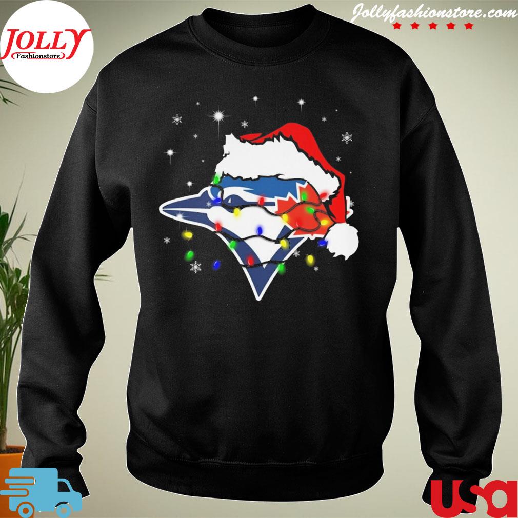 Santa toronto blue jays lights merry Christmas T-s Sweater