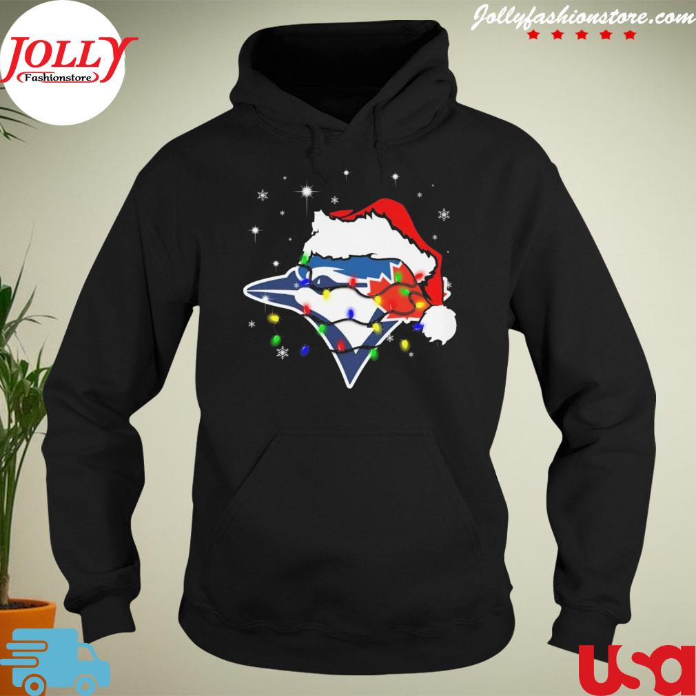Santa toronto blue jays lights merry Christmas T-s hoodie-black