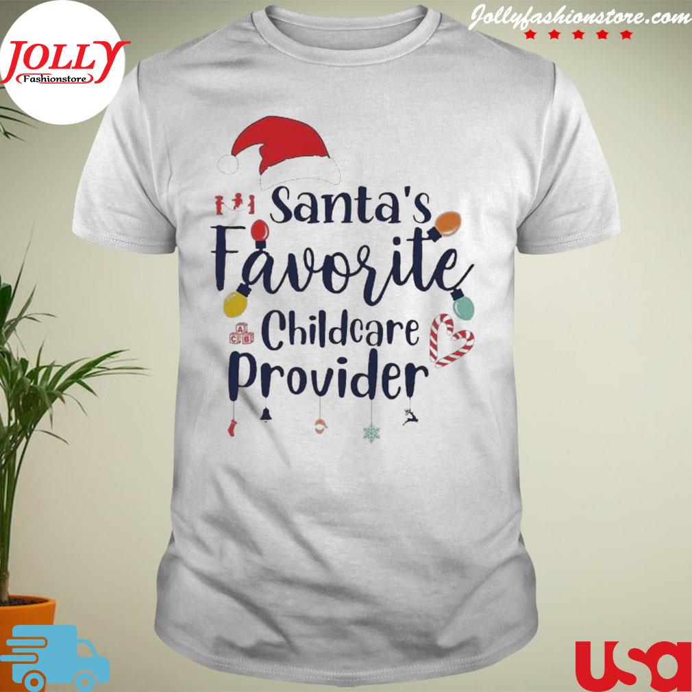 Santa's hat favorite childcare provider Christmas T-shirt