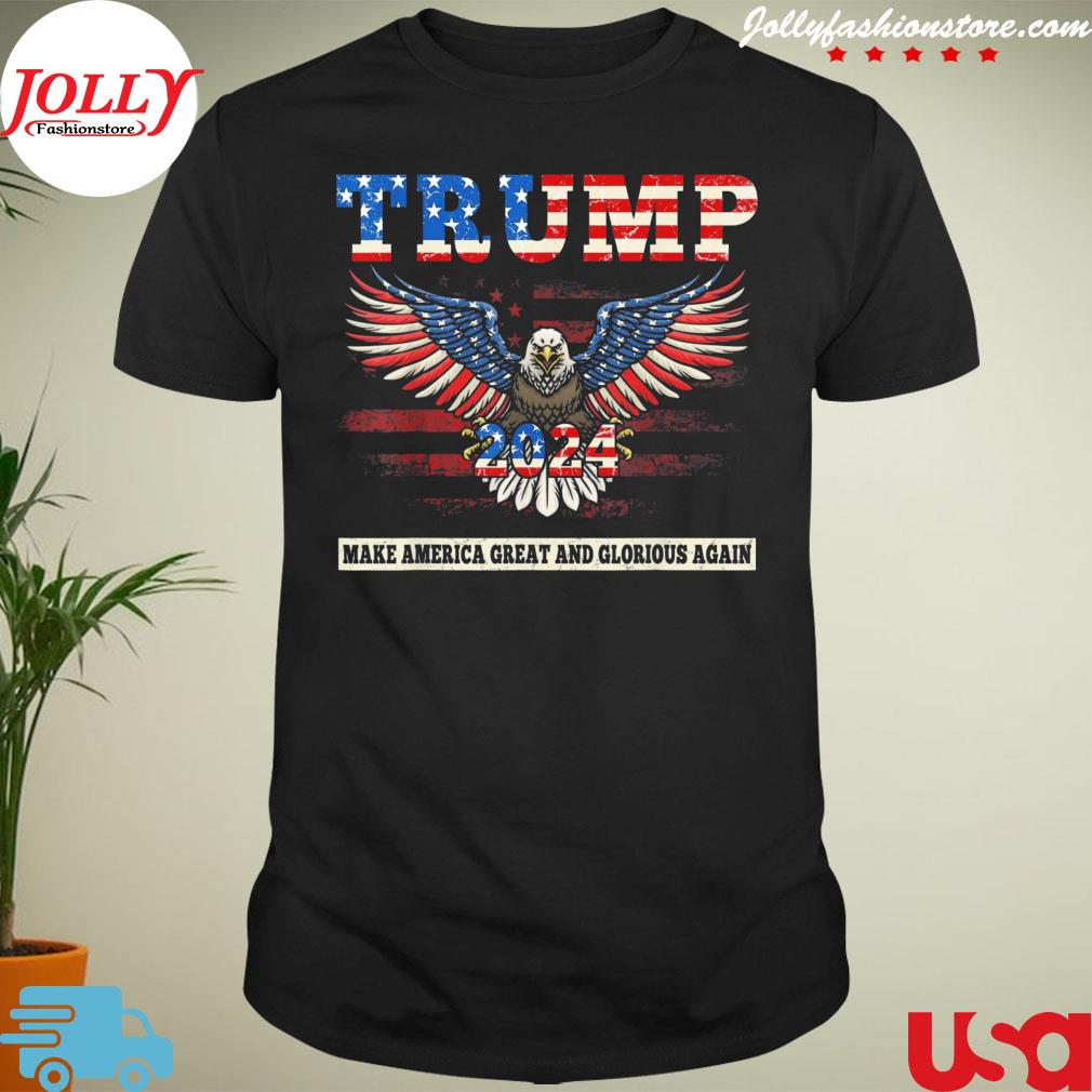Trump magaga 2024 Trump announcement American eagle us flag shirt