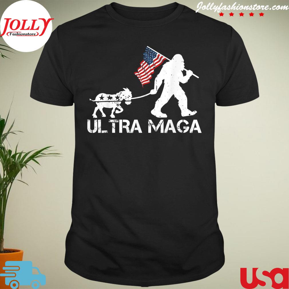 Ultra maga proud antI Biden us flag pro Trump 2024 election shirt
