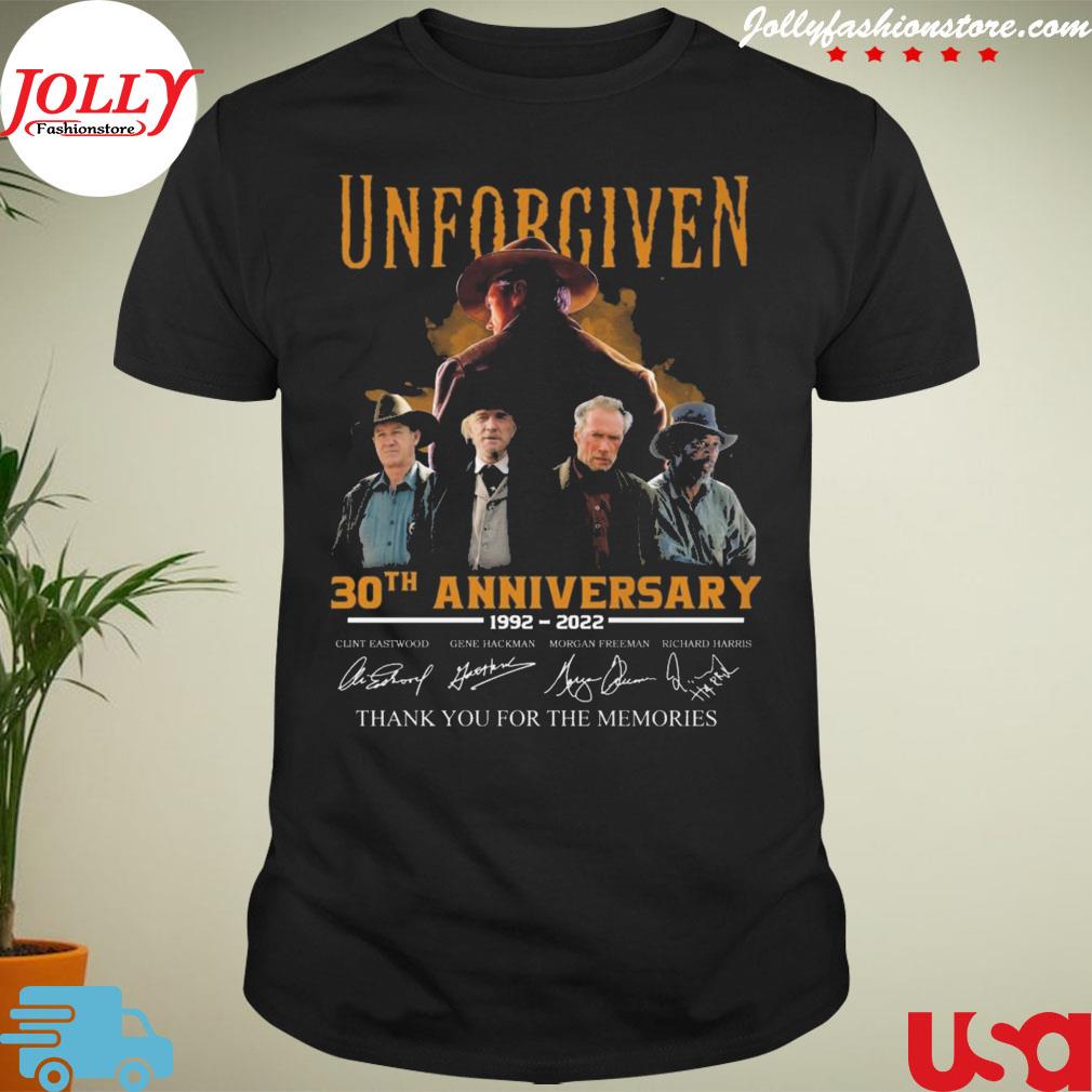 Unforgiven 30th anniversary 1992 2022 thank you for the memories signatures T-shirt