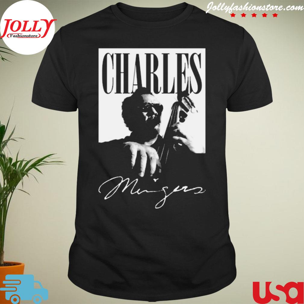 White design charles mingus signature jazz music T-shirt