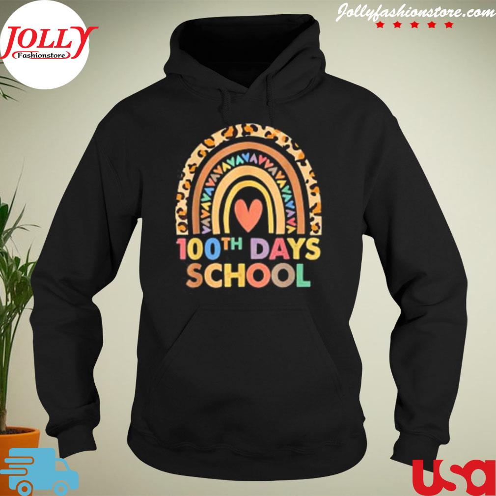 100th day of school teacher 100 days smarter rainbow s hoodie-black