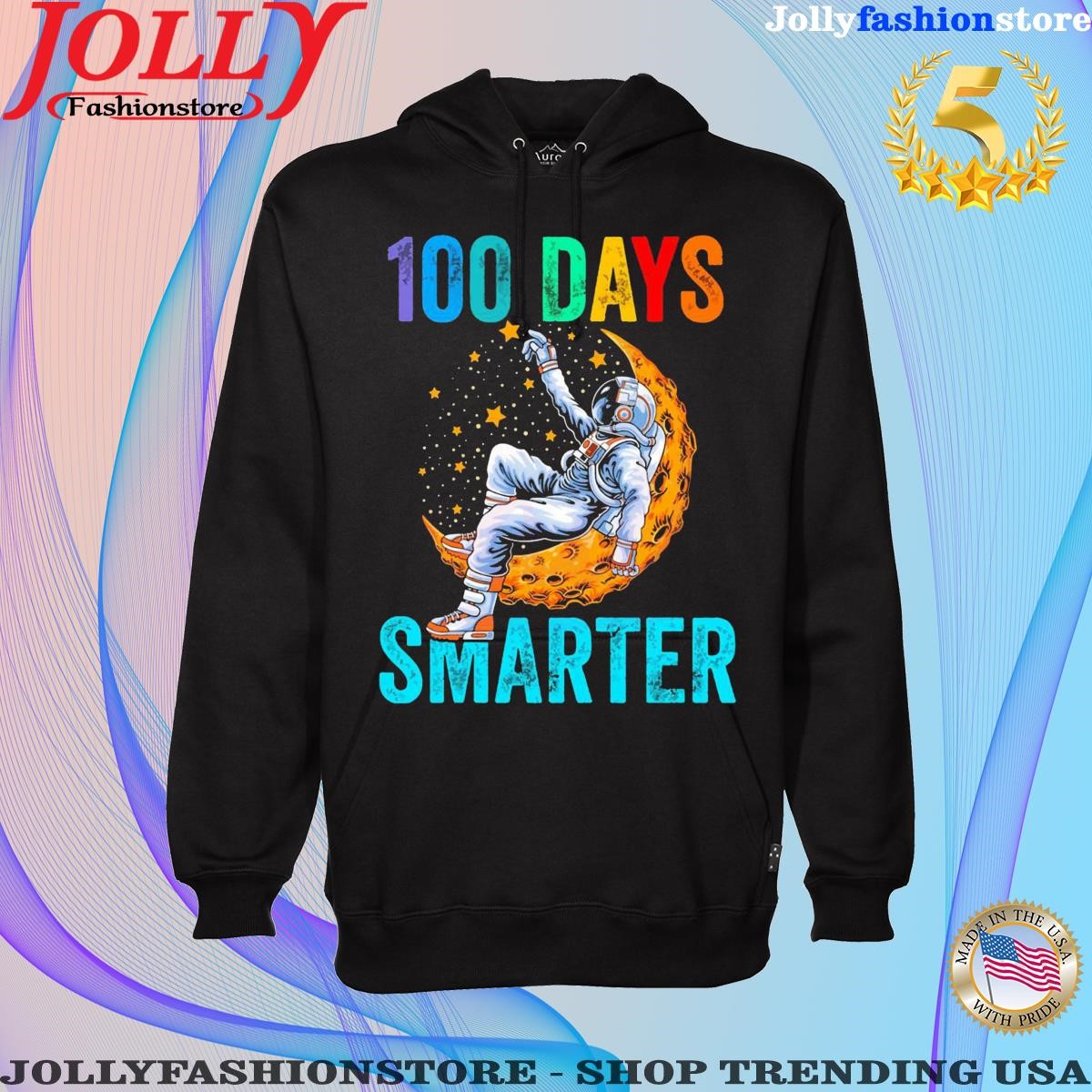 100 days of school astronaut space boys shirt Hoodie shirt.png