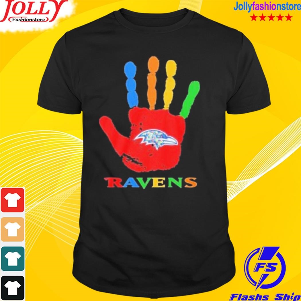 Baltimore ravens hand autism 2023 T-shirt