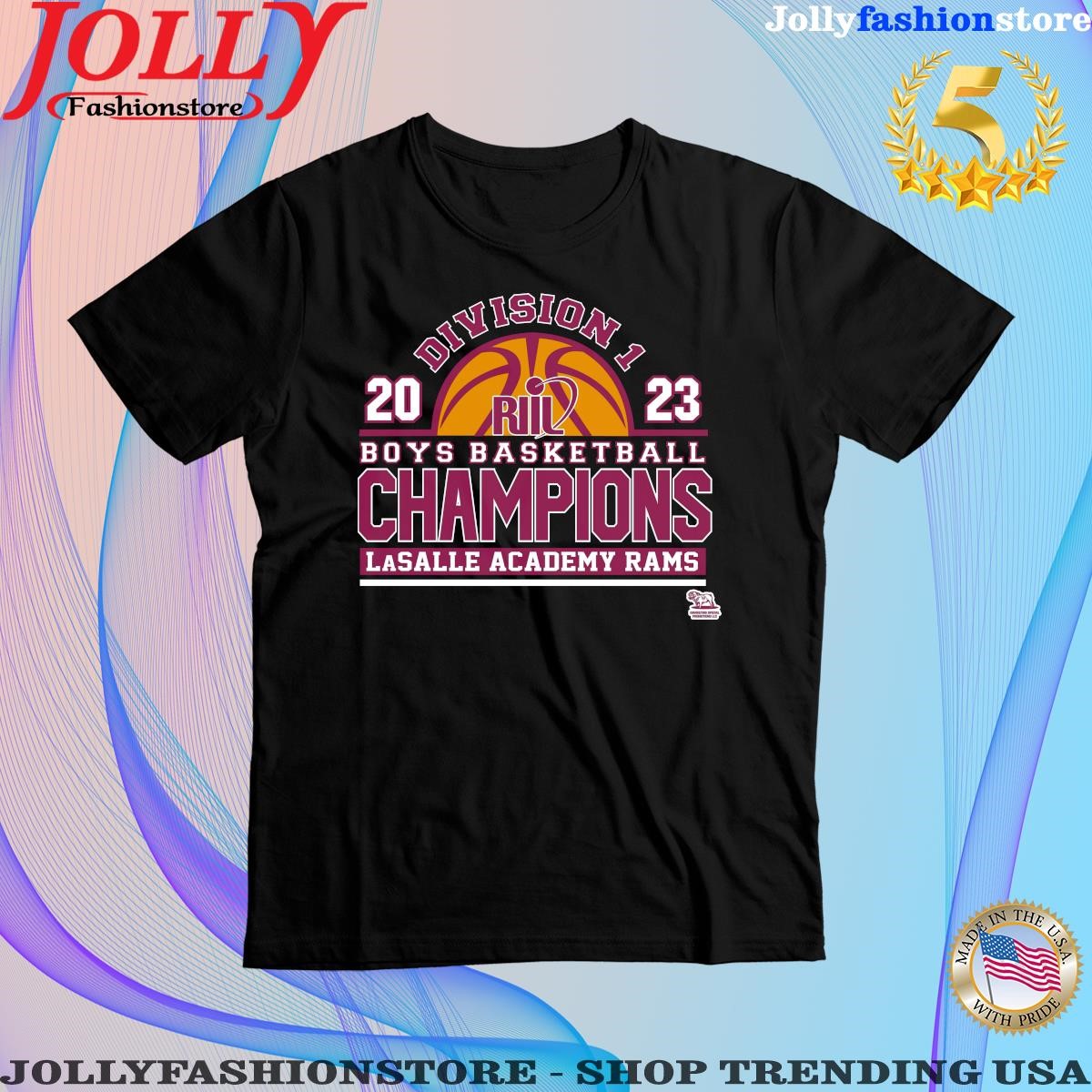 Division 2023 boys basketball champions LA salle academy rams shirt