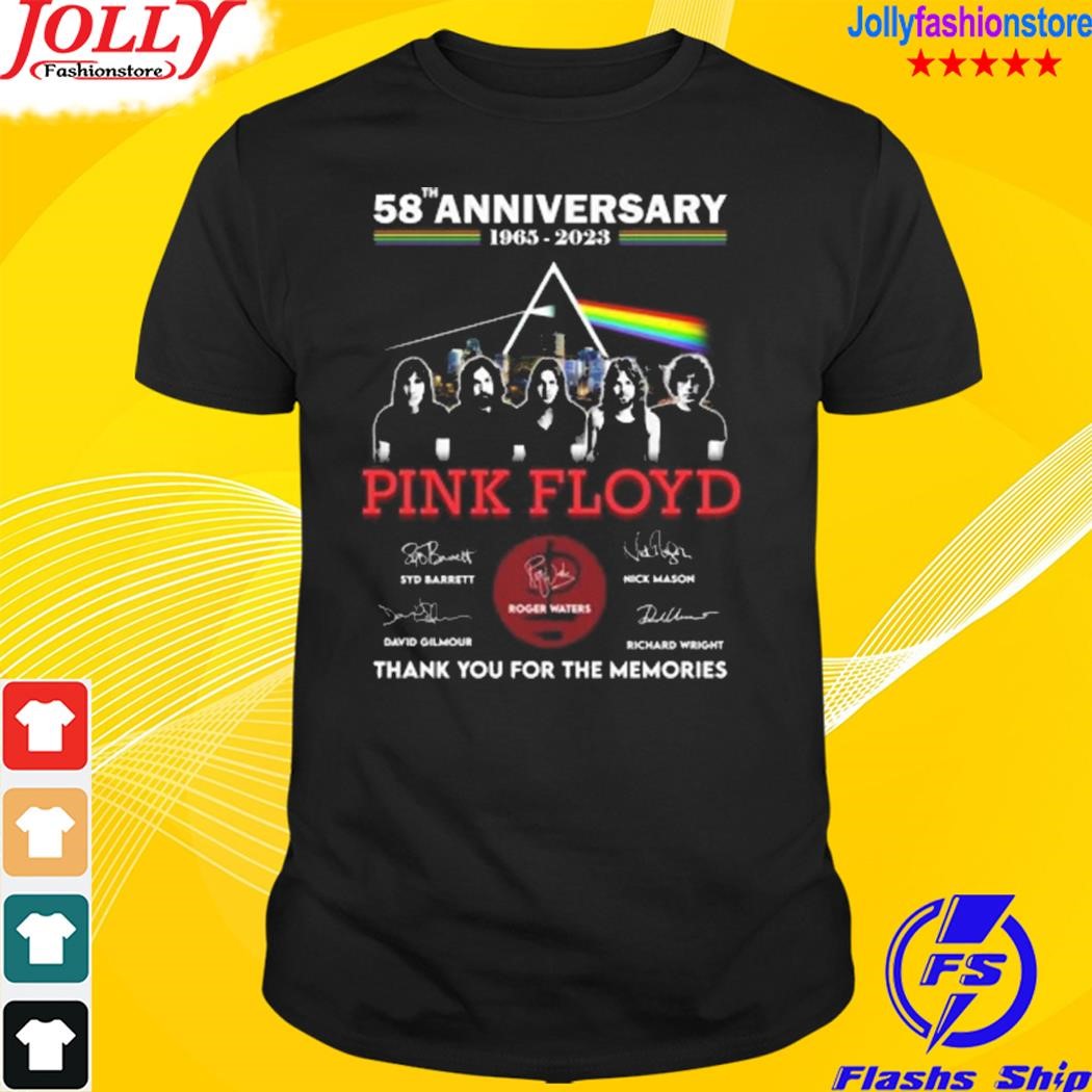 58th anniversary 1965 2023 Pink Floyd thank you for the memories signatures shirt