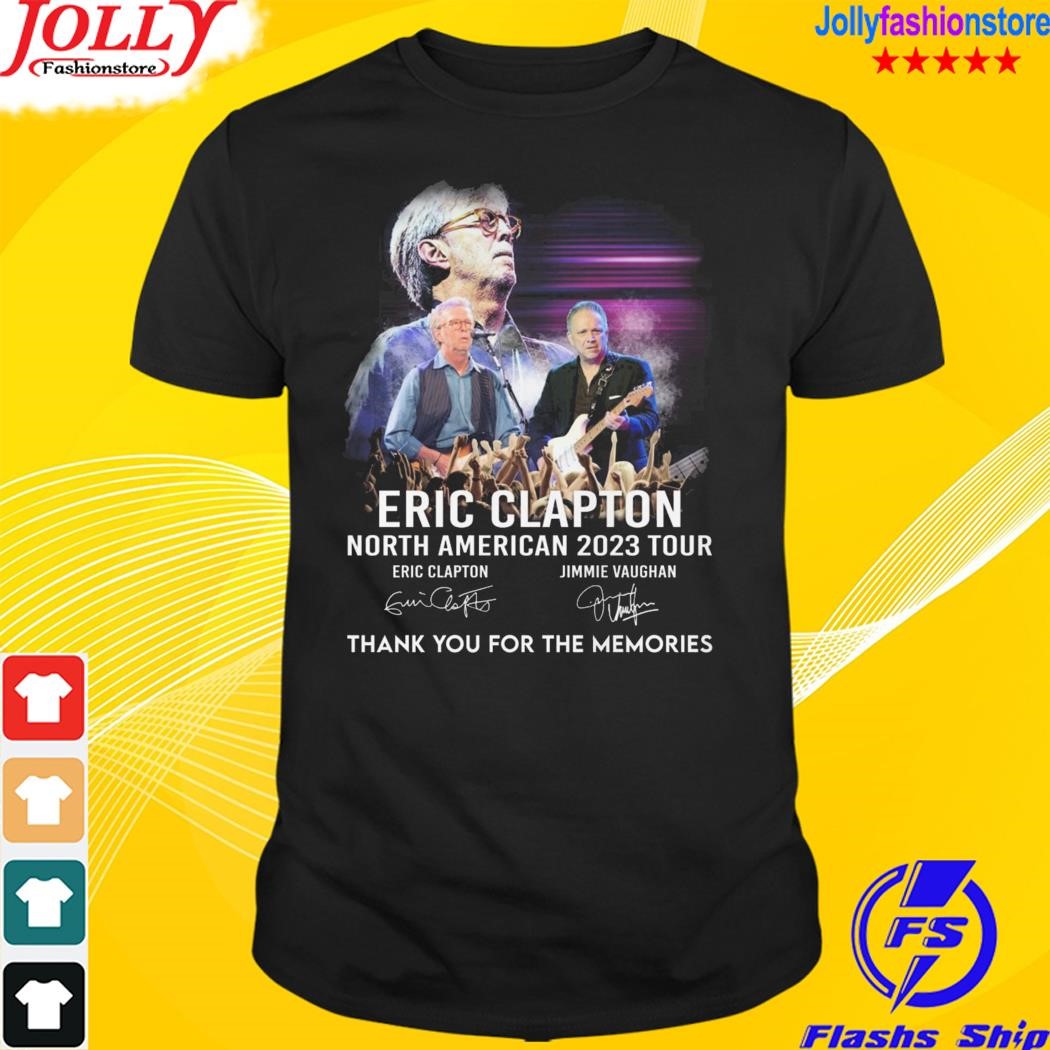 Eric clapton north American 2023 tour thank you for the memories signatures shirt
