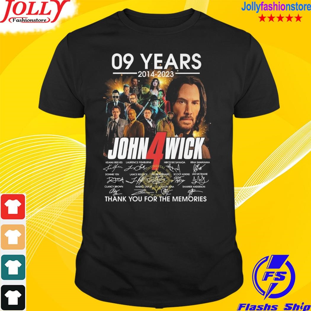 John wick 4 09 years 2014 2023 thank you for the memories signatures shirt