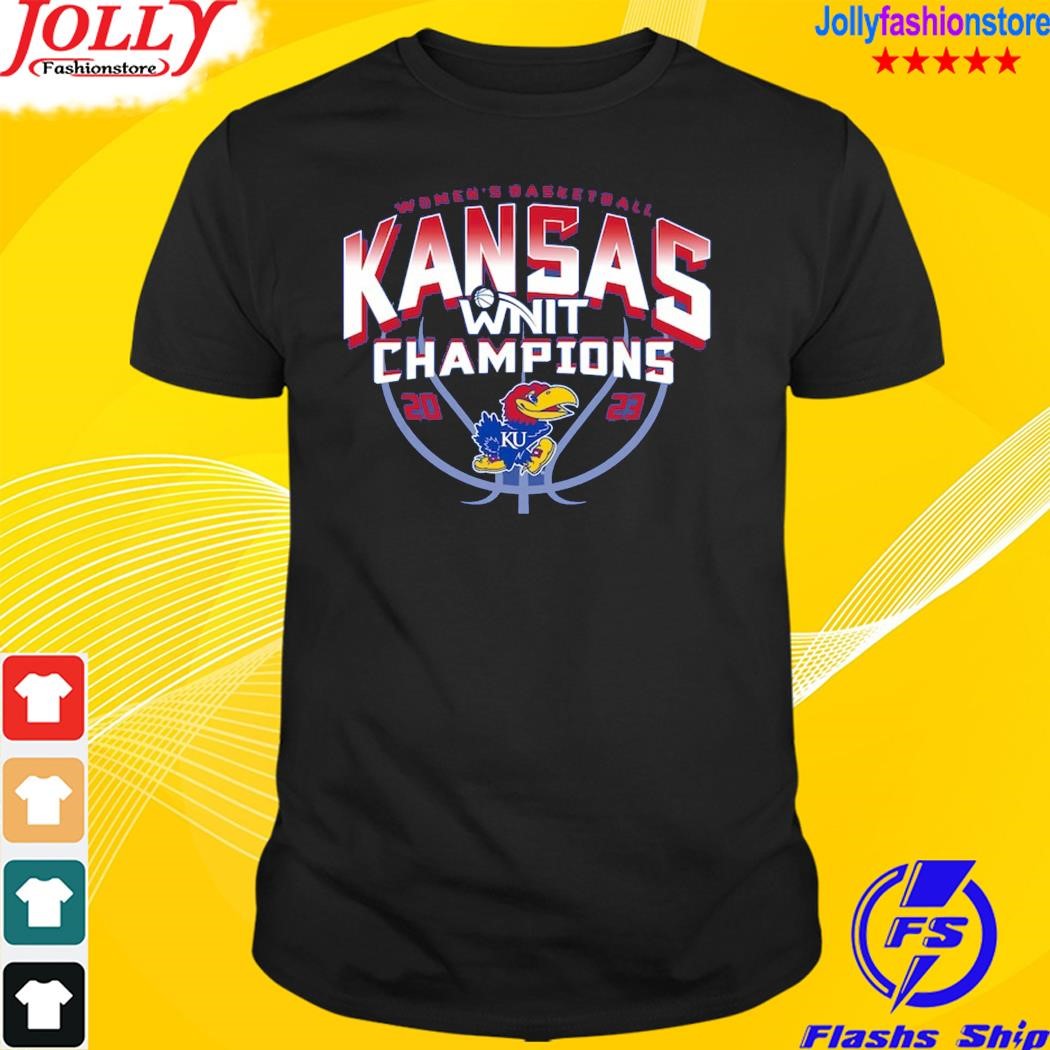 Kansas jayhawks blue 84 2023 ncaa women's basketball nit champions shirt