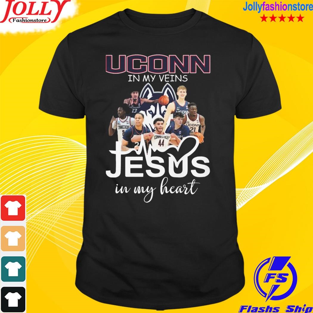 Uconn in my veins Jesus in my heart shirt