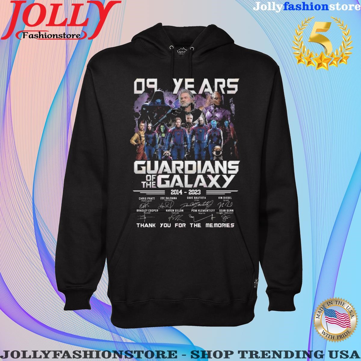 09 Years Guardians Of The Galaxy 2014 – 2023 Thank You For The Memories Hoodie shirt.png