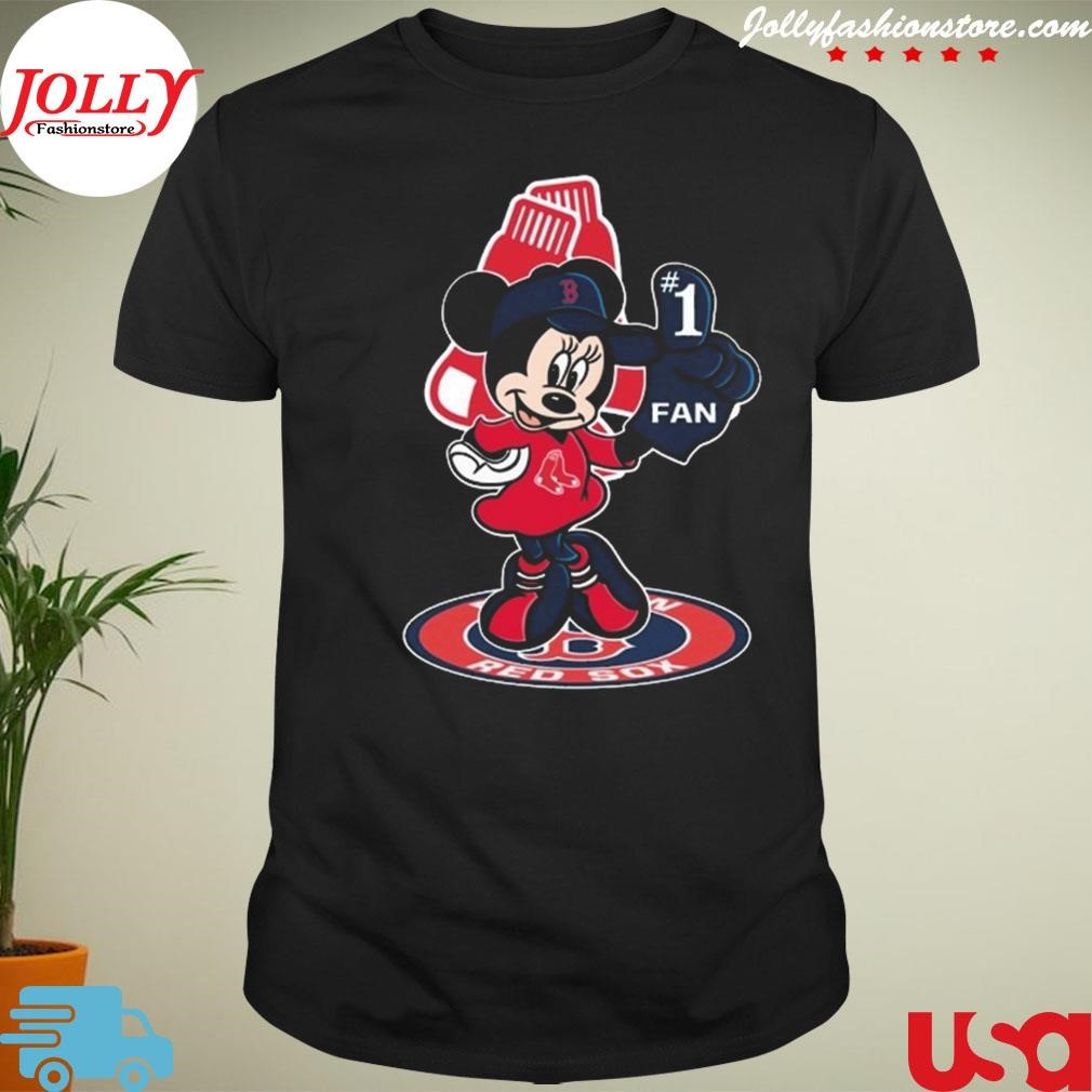 New trending mickey mouse Boston red sox fan 1 baseball Shirt