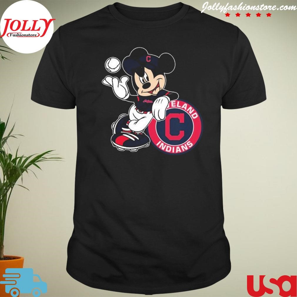 New trending mickey mouse Cleveland indians baseball Shirt