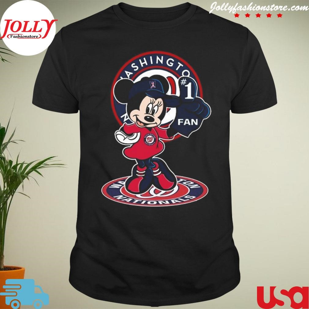 New trending mickey mouse Washington nationals fan 1 baseball Shirt