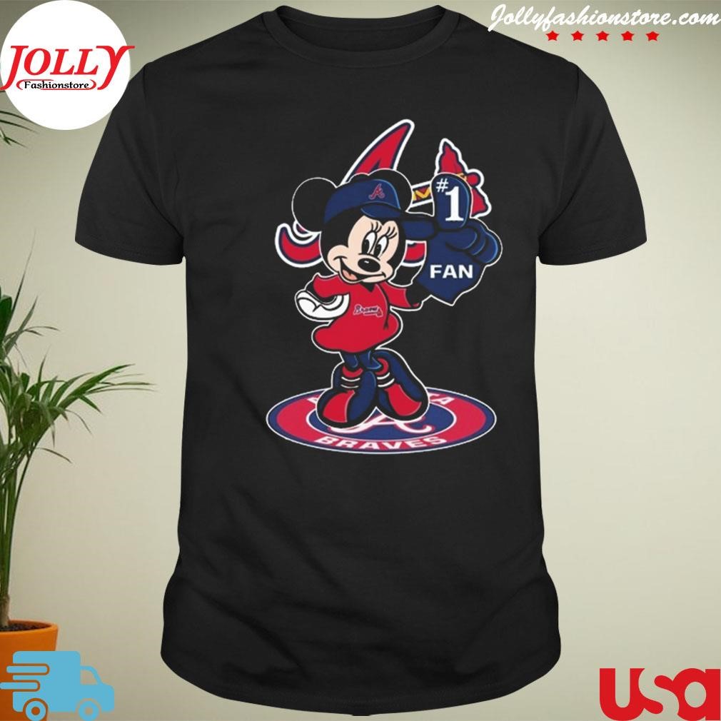 New trending mickey mouse atlanta braves fan 1 baseball Shirt