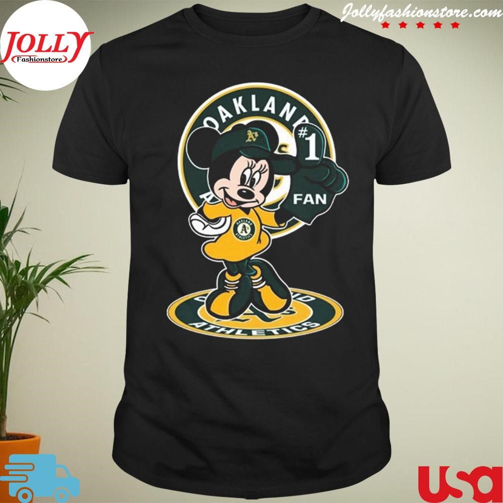 New trending mickey mouse oakland athletics fan 1 baseball Shirt