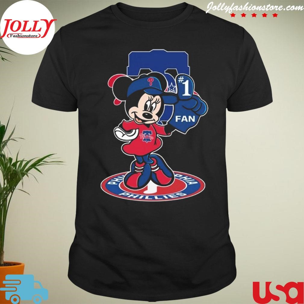 New trending mickey mouse philadelphia phillies fan 1 baseball Shirt