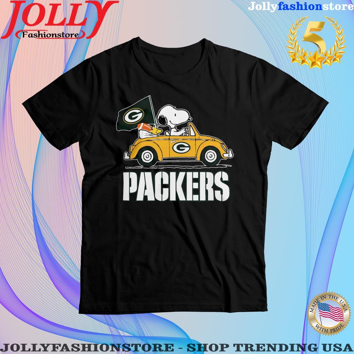 Trending snoopy and Woodstock driver car Green Bay Packers NFL 2023 Shirt