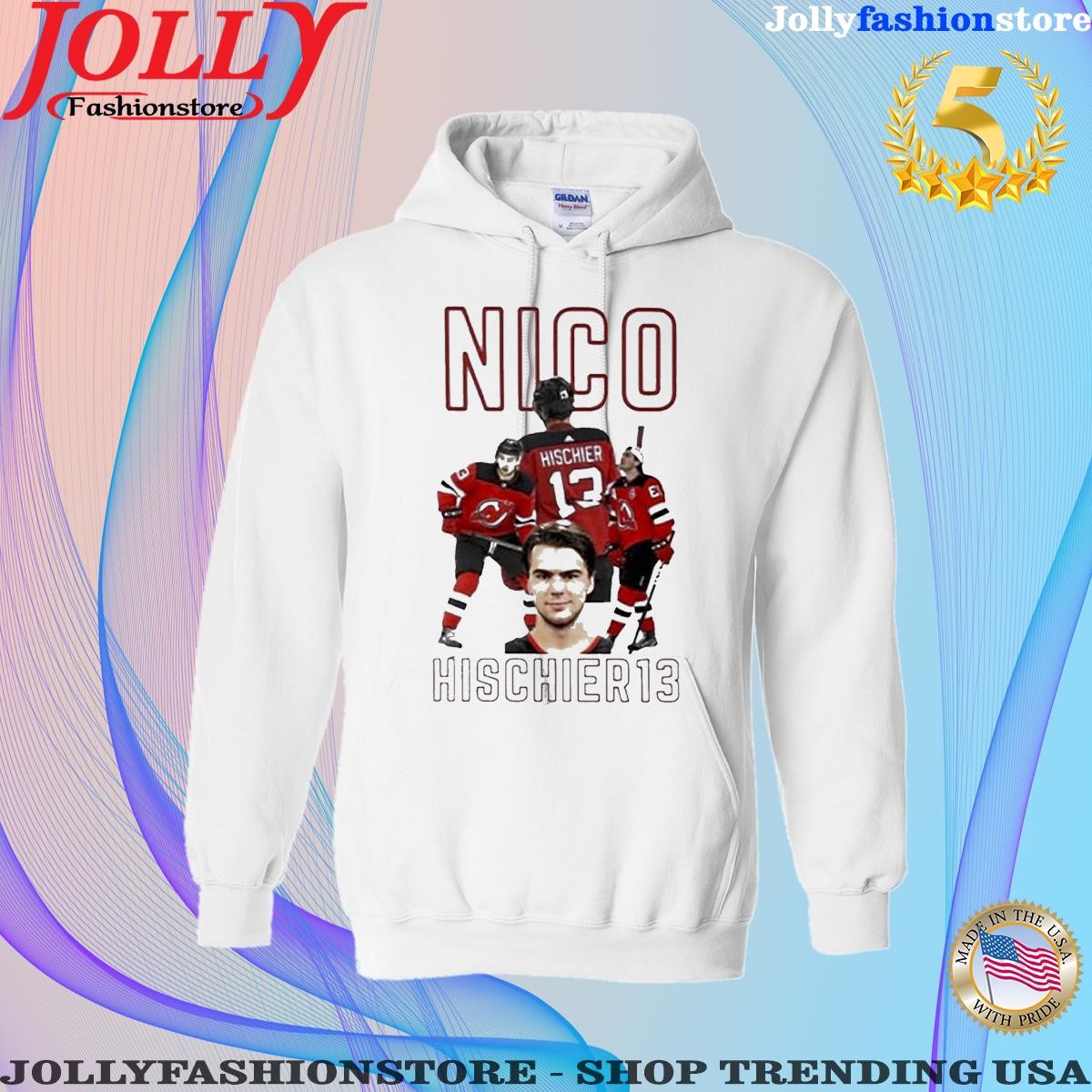 Nico Hischier 13 Jersey Devil Ice Hockey white hoodie tee shirt
