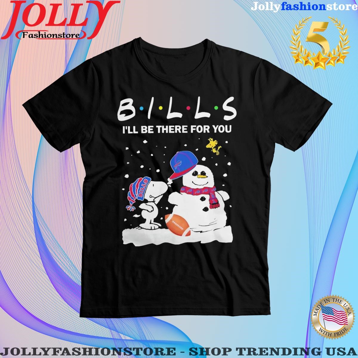 Snoopy and snowman Buffalo Bills I'll be there for you Christmas Shirt